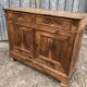 Antique low sideboard in solid cherry wood with 2 doors and 3 drawers