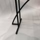 Pair of Postmodern High Back Black Metal Side Chairs in Boucle 1980s Vintage 70s