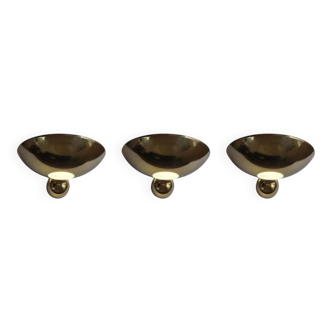 Set of Three Midcentury Wall Lamps Hustadt Leuchten, Germany, 1970s