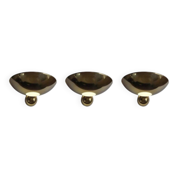 Set of Three Midcentury Wall Lamps Hustadt Leuchten, Germany, 1970s