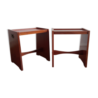 Pair of sofa ends/bedside tables in vintage Gautier teak