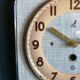 Vintage formica clock square silent wall clock "Jaz Blue"