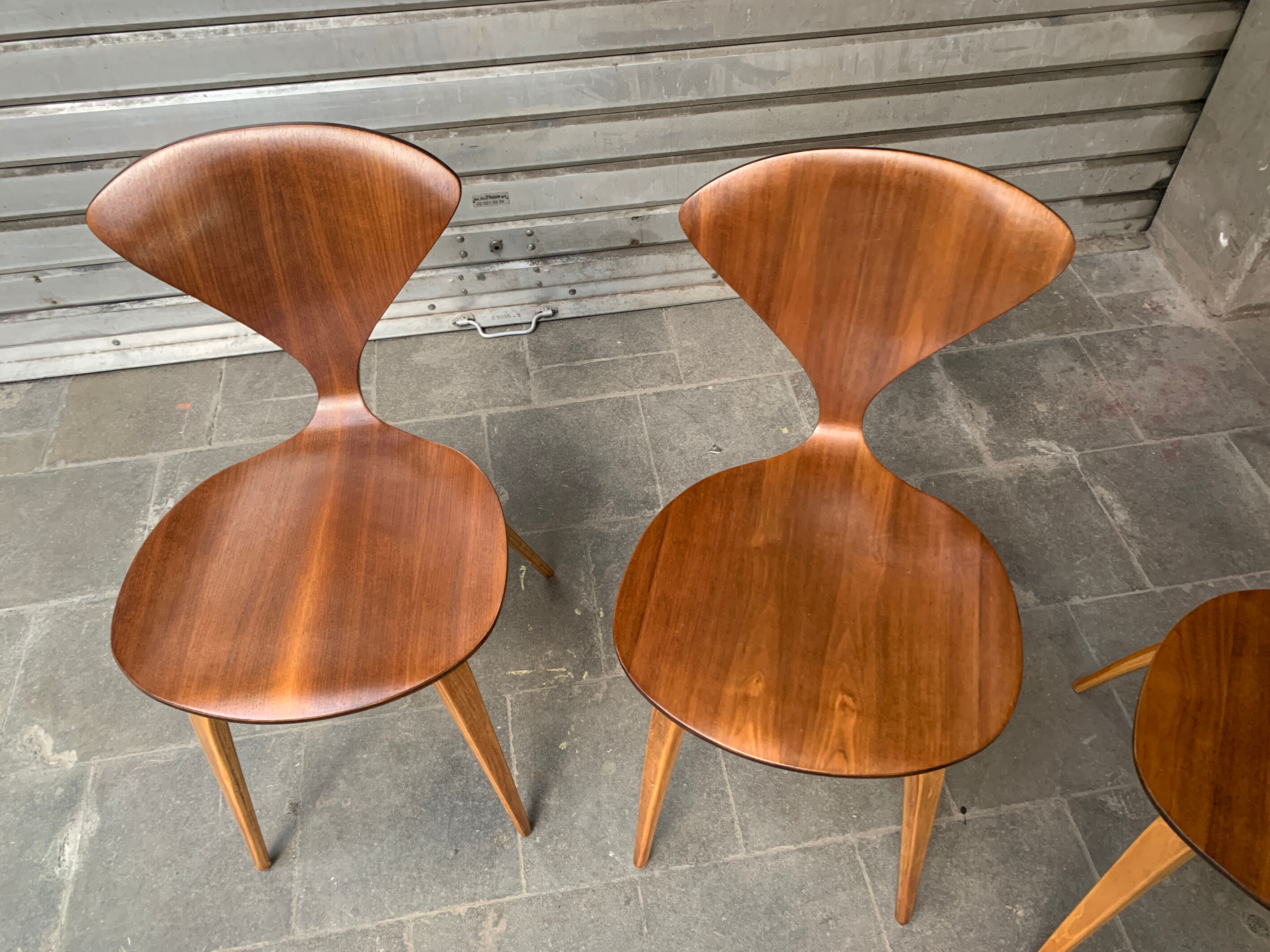 Series of 6 Norman Cherner chairs for Plycraft USA in teak, 1960s