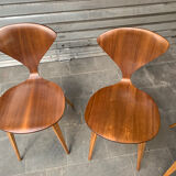 Series of 6 Norman Cherner chairs for Plycraft USA in teak, 1960s