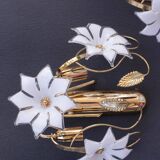 Lot de 2 appliques murales Murano Fleurs Blanches, 1970s