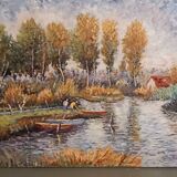 Oil on canvas signed-landscape