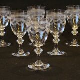 6 verres à vin en cristal gravé fin XIXème