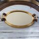Plateau miroir art déco doré