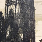 Illustration ancienne de la Cathédrale de Rodez, encadrée