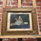 Framed painting of a man on mica.