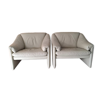 Paire de fauteuils Leolux design