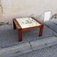Vintage coffee table wood and marble