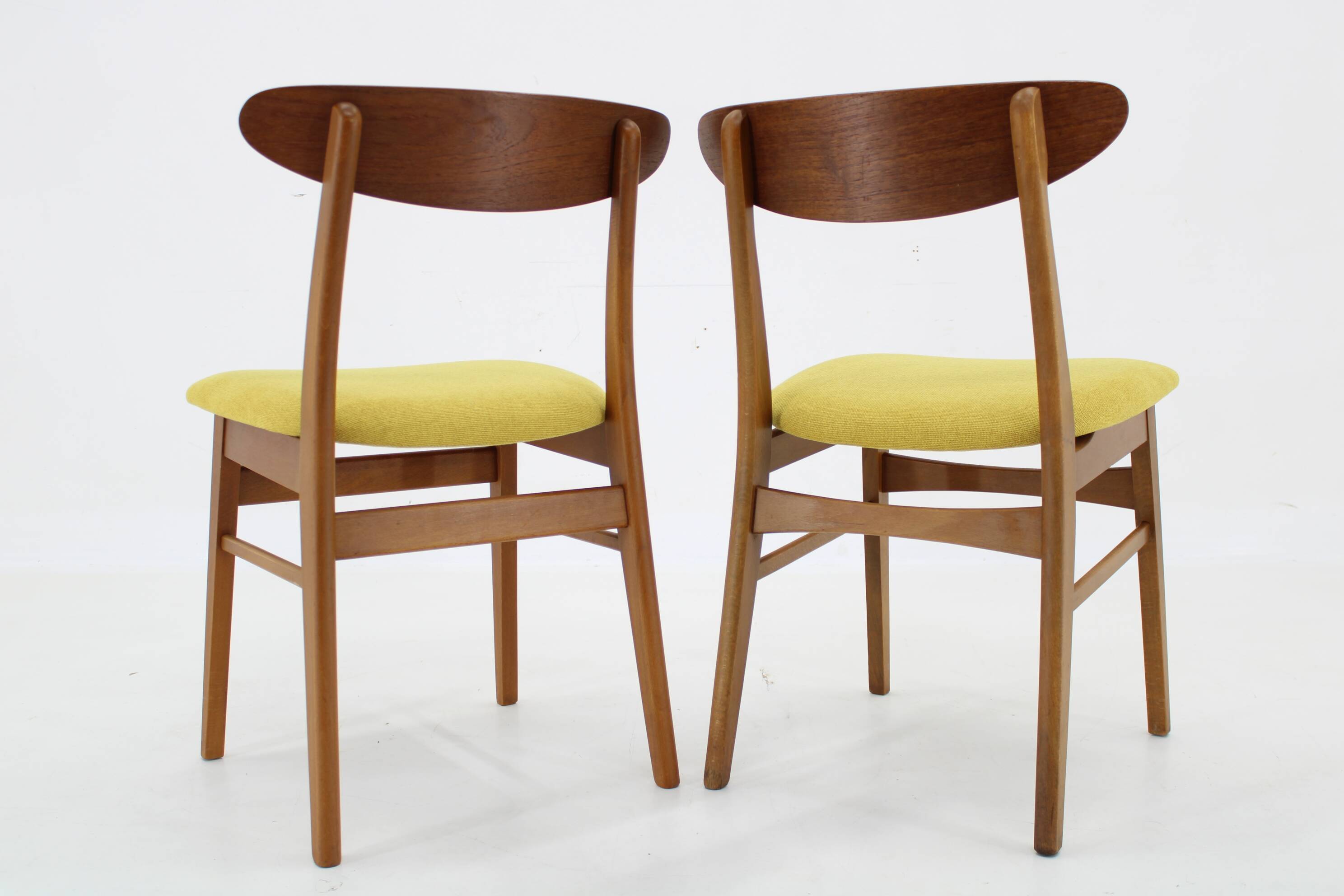 1960s Pair of Danish Teak Chairs, Restored