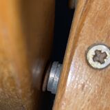 Pair of mismatched wooden folding chairs