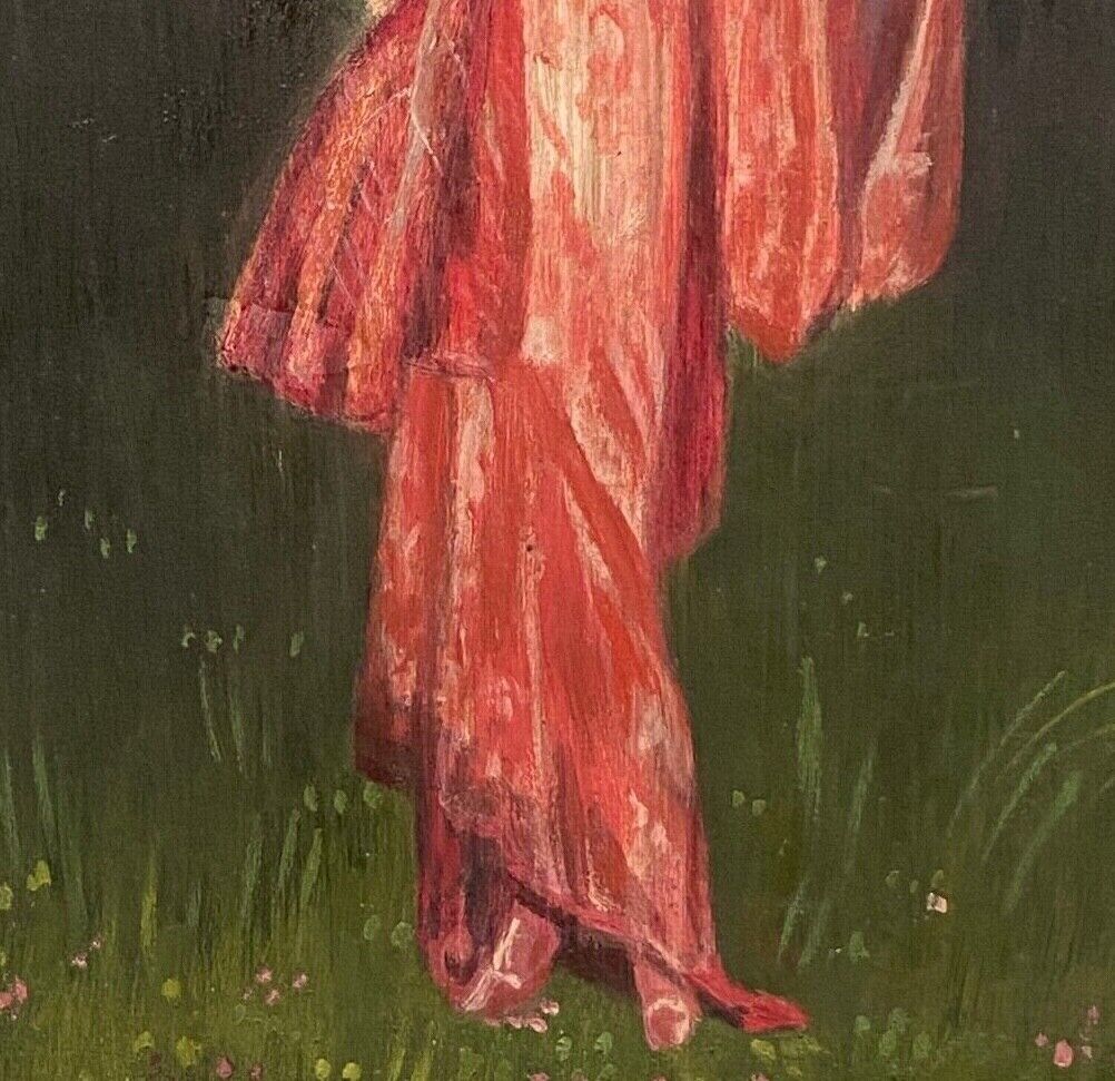 Oil on panel by E. Neill Geisha scene Early twentieth century