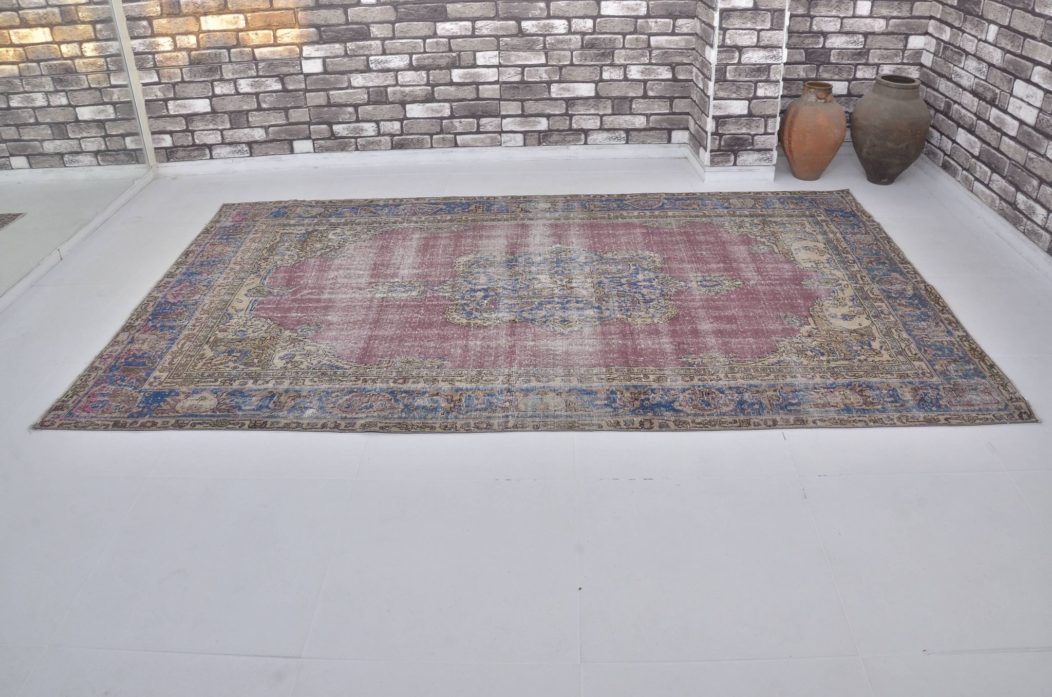 Tapis de salon Oushak noué à la main sku 1483