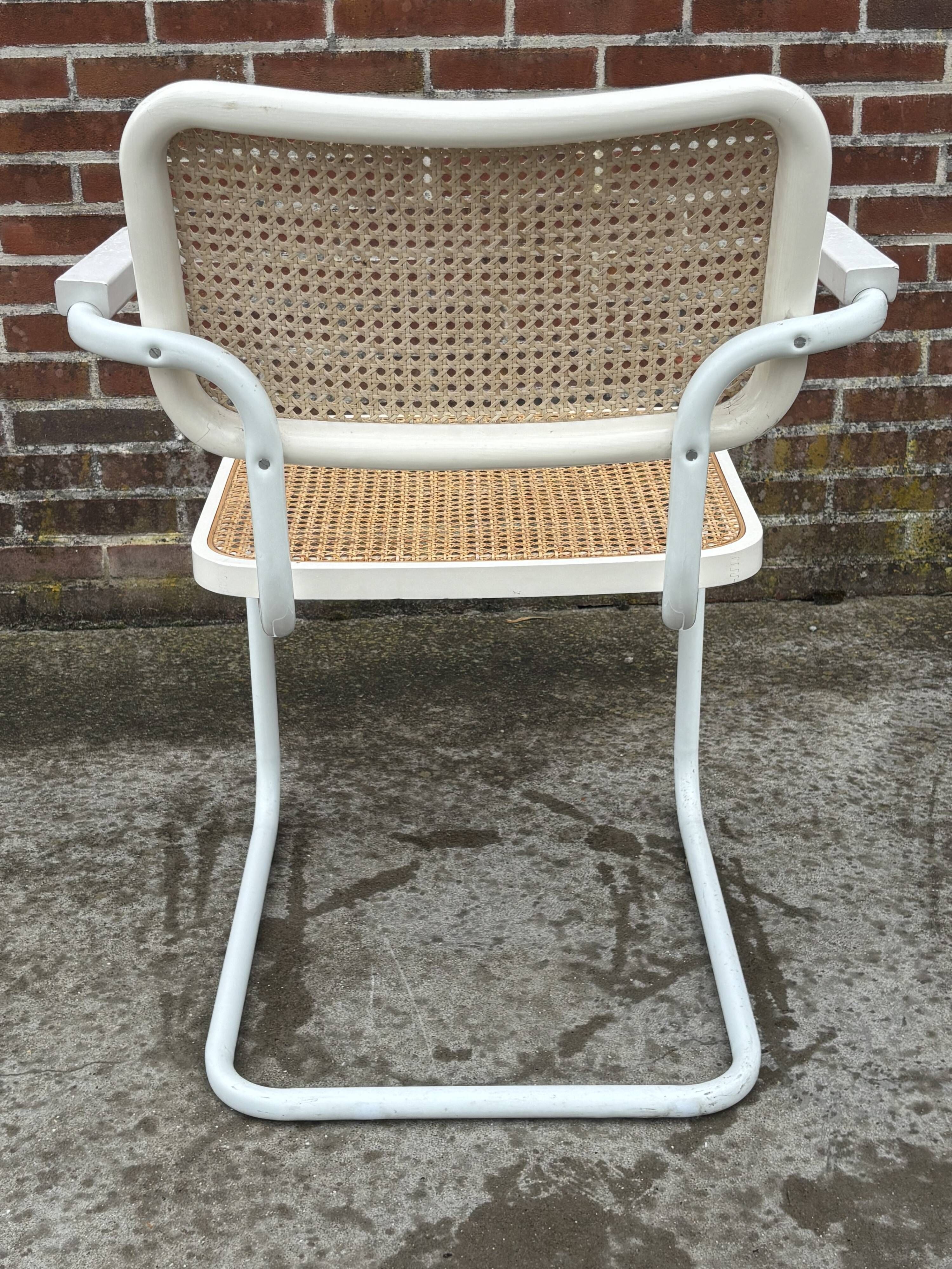 Set of 4 Cesca chairs model B64 with armrests Cesca Marcel breuer design