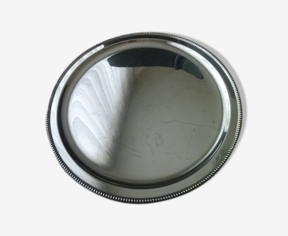 Silver metal serving top 34 cm Pearl decoration