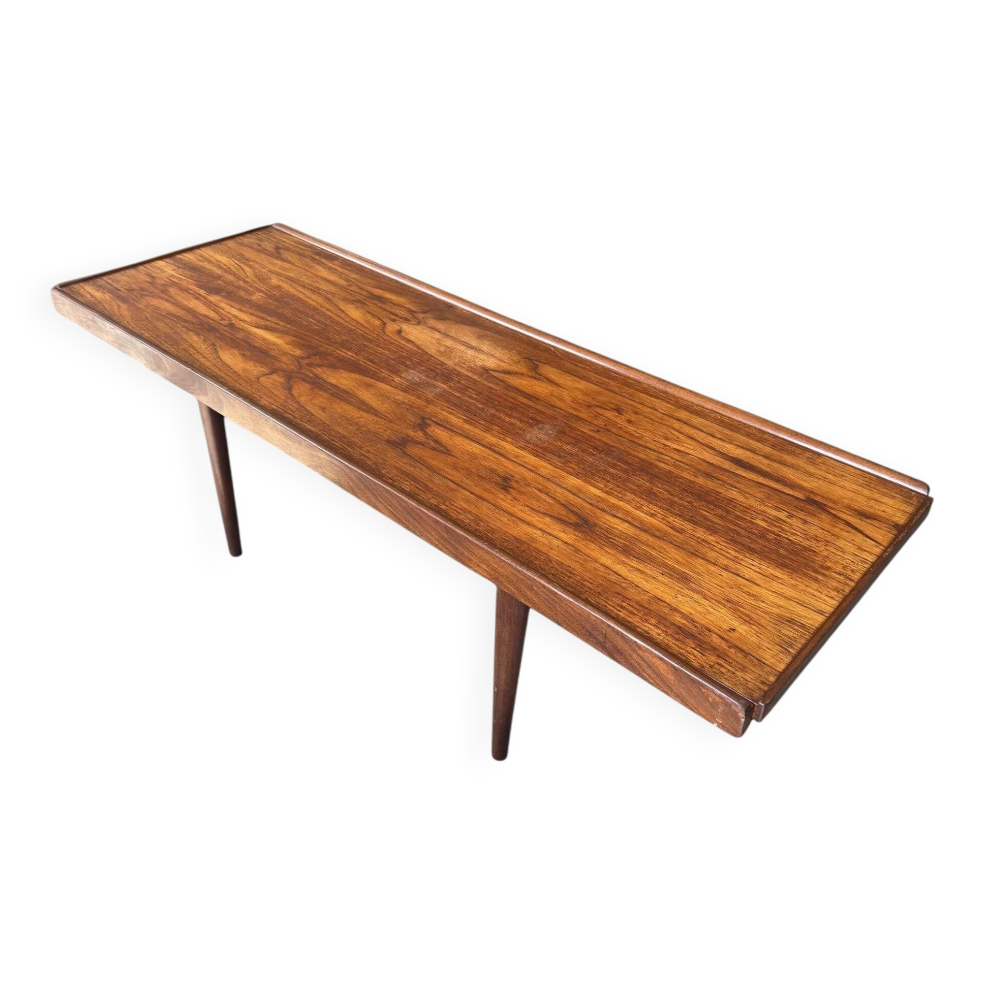 Vintage teak coffee table with a reversible top.