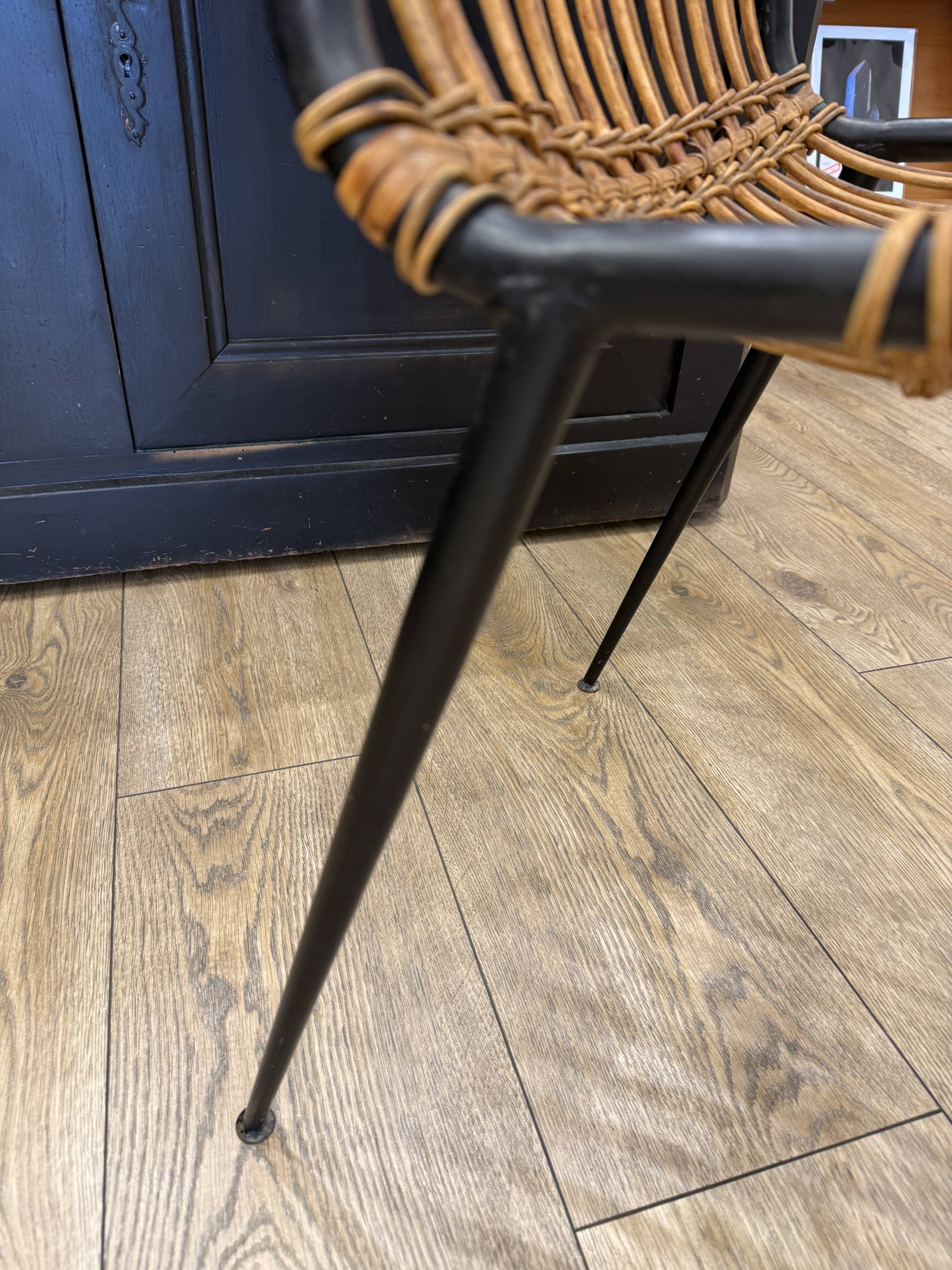 Raoul Guys rattan and iron chair