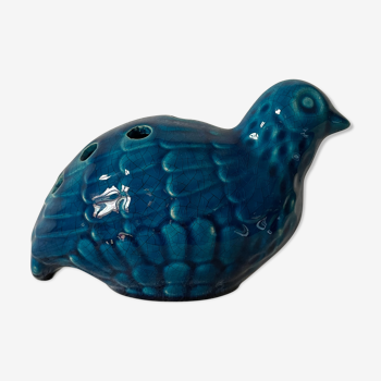 Vase pique flower ceramic design blue bird
