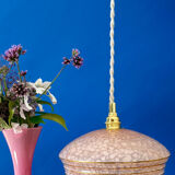Vintage pink and gold clichy glass lampshade pendant light
