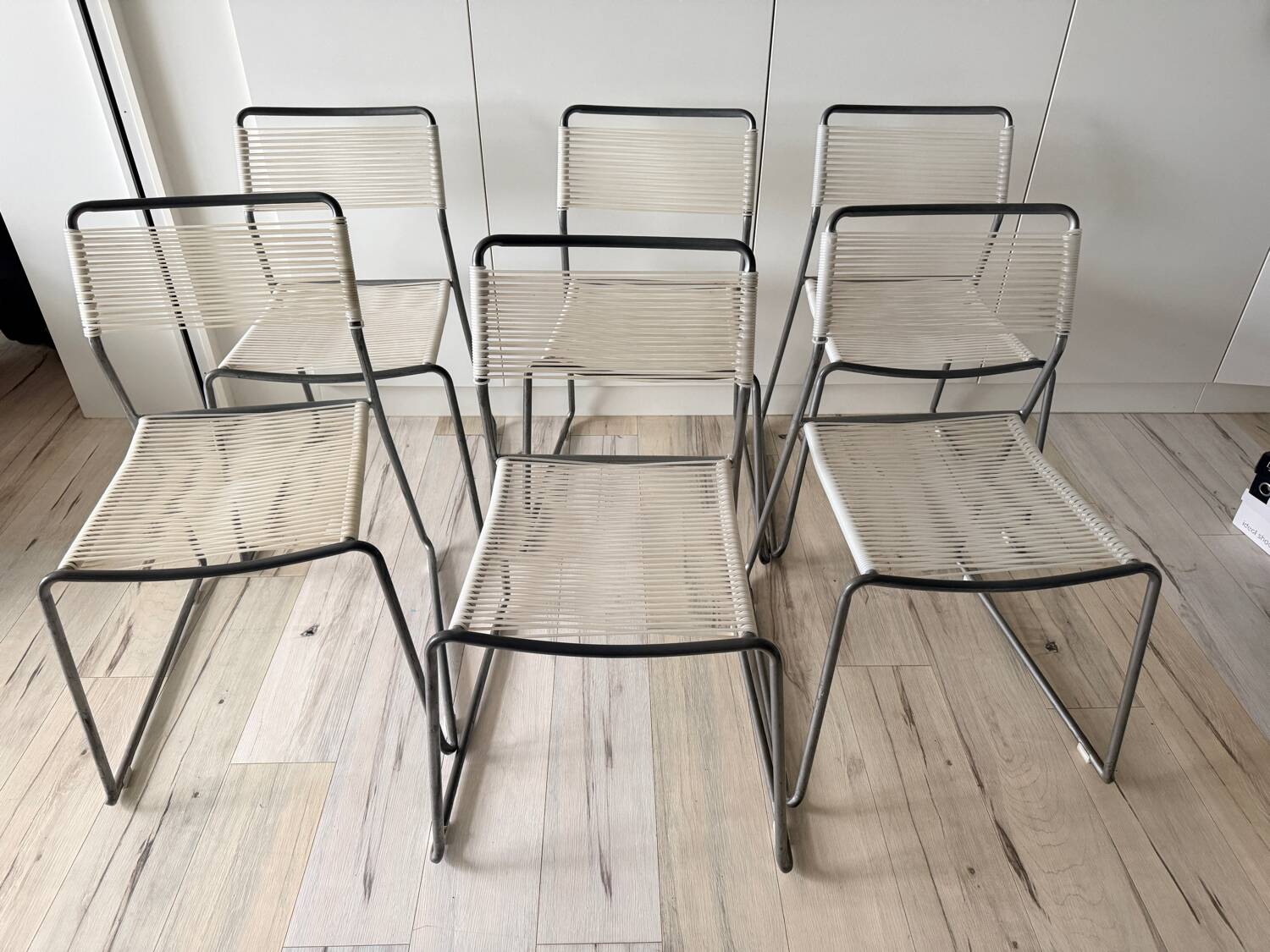 Set of 6 spaghetti design chairs from the 90s by Lisa Norinder – model