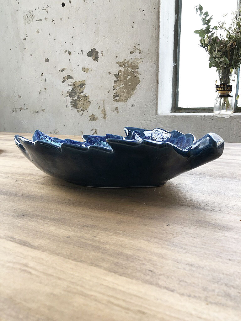 Vallauris blue ceramic sheet dish