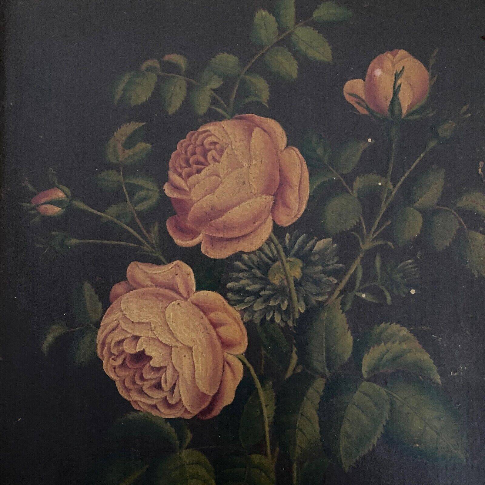 Pair of still lifes, oils on cardboard, late 19th century, bouquets of flowers