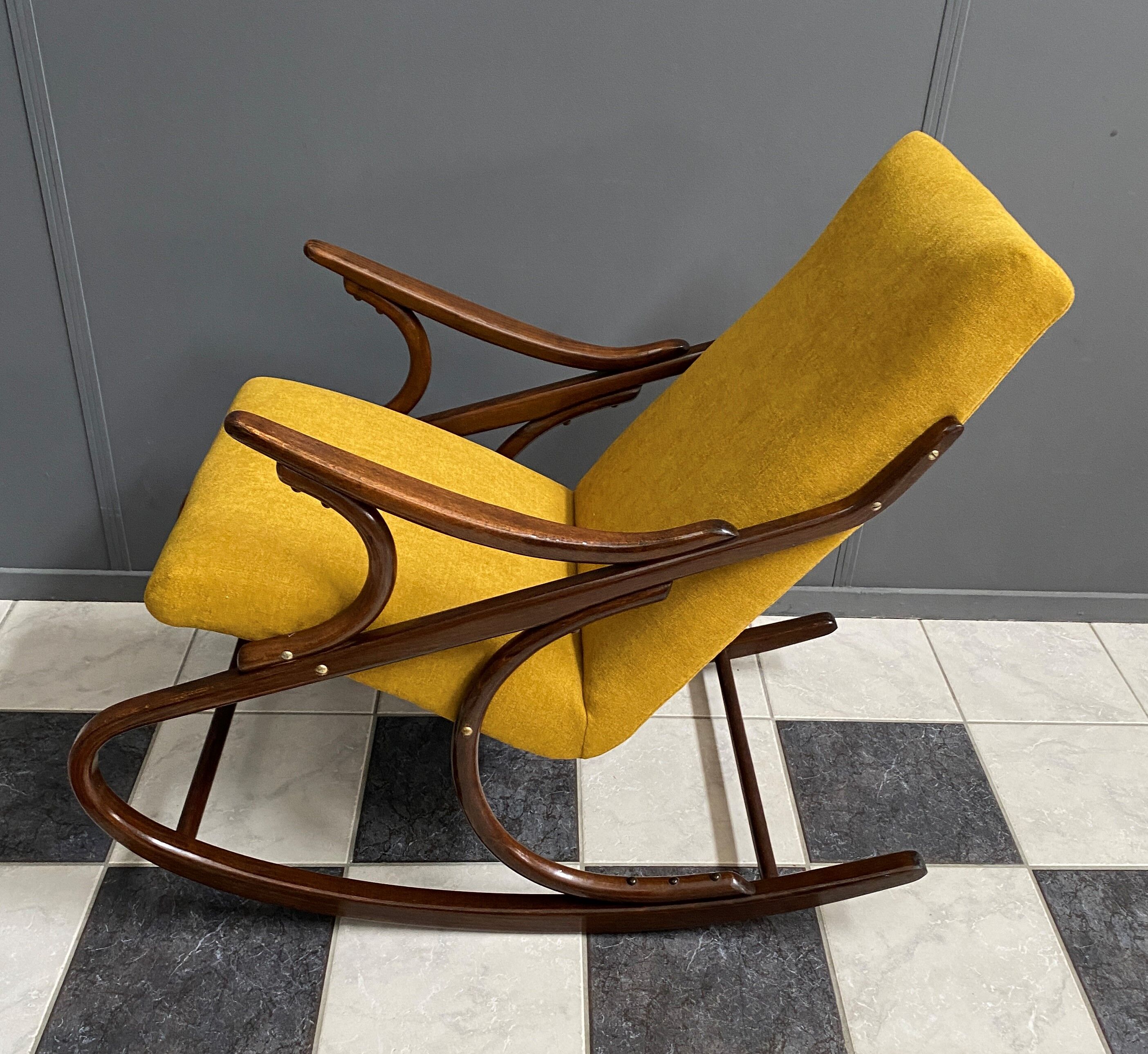 Rocking chair in yellow by TON