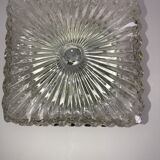Square ceiling light in chiseled glass