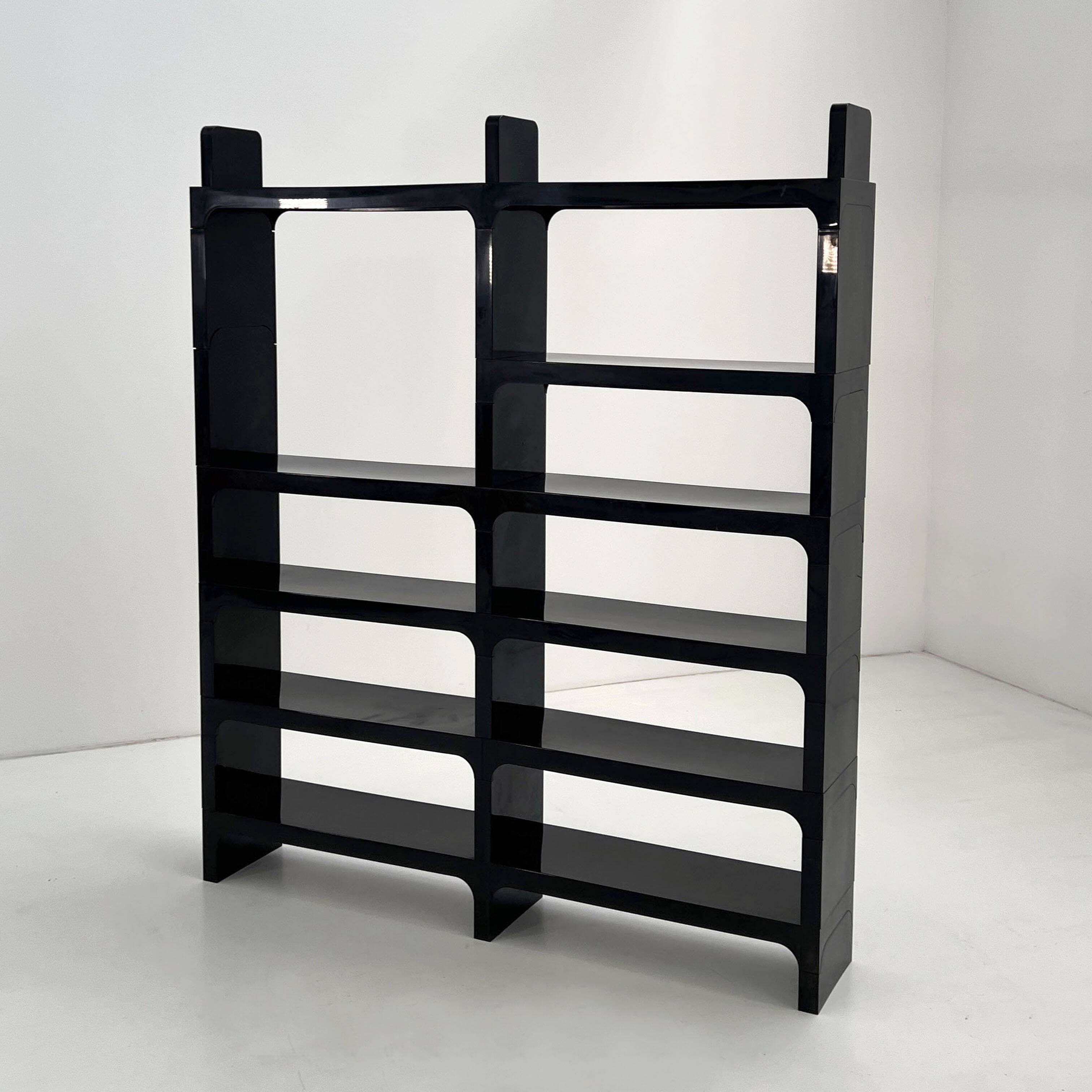 Modular black shelf by Olaf Von Bohr for Kartell, 1970