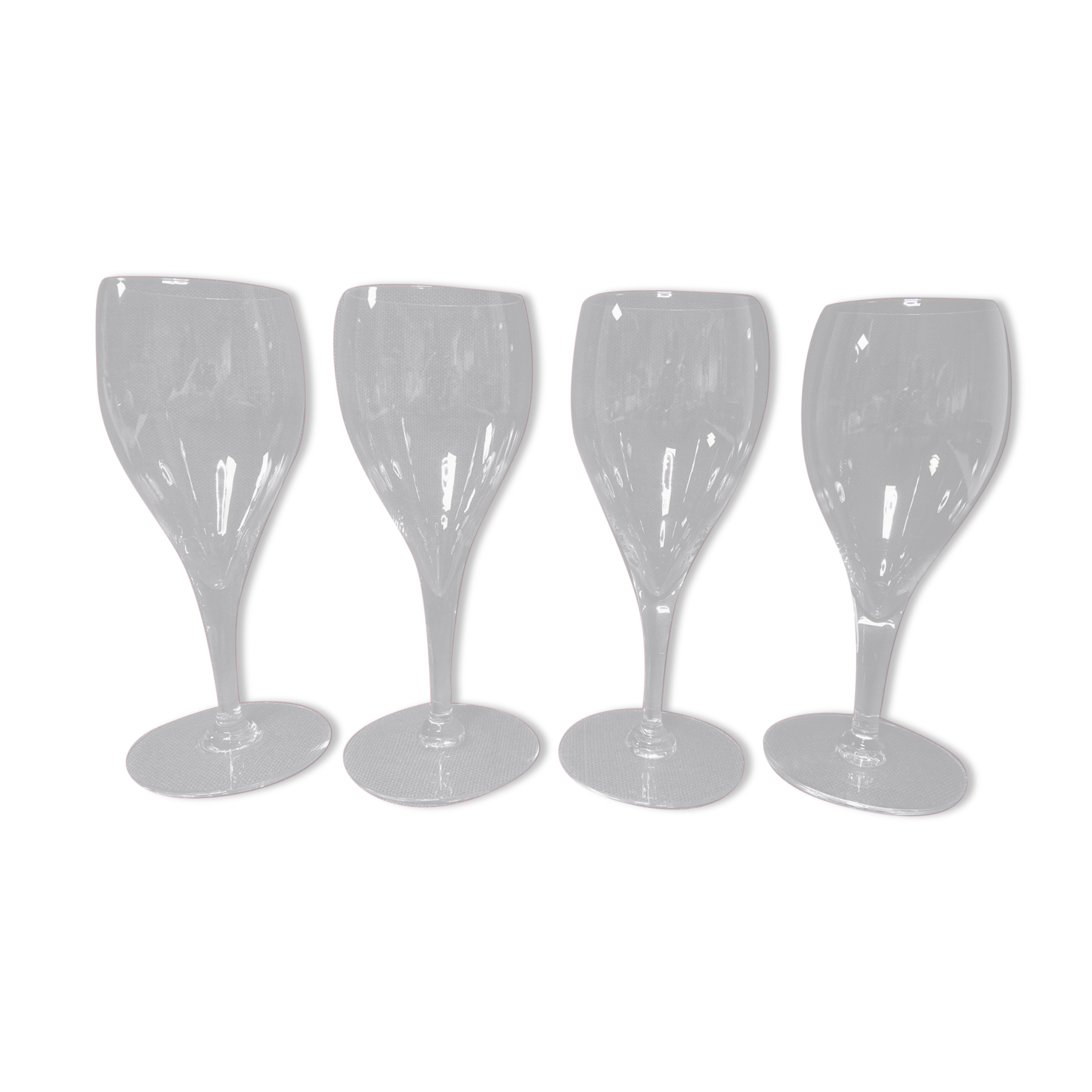 4 crystal glasses of Baccarat model Saint Remy H 18.5 cm signed
