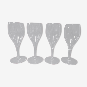 4 verres cristal de Baccarat modèle Saint Remy H 18,5 cm signés