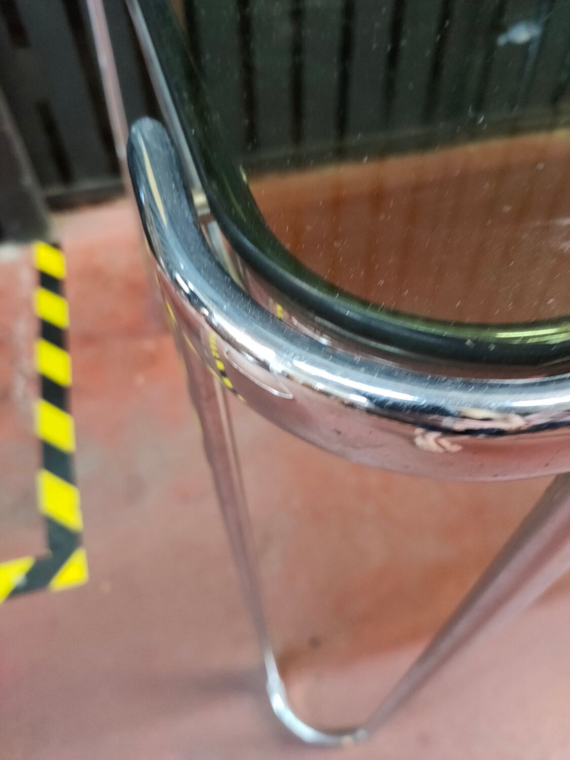 Vintage Italian table with tubular frame and smoked glass, 1970