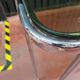 Vintage Italian table with tubular frame and smoked glass, 1970