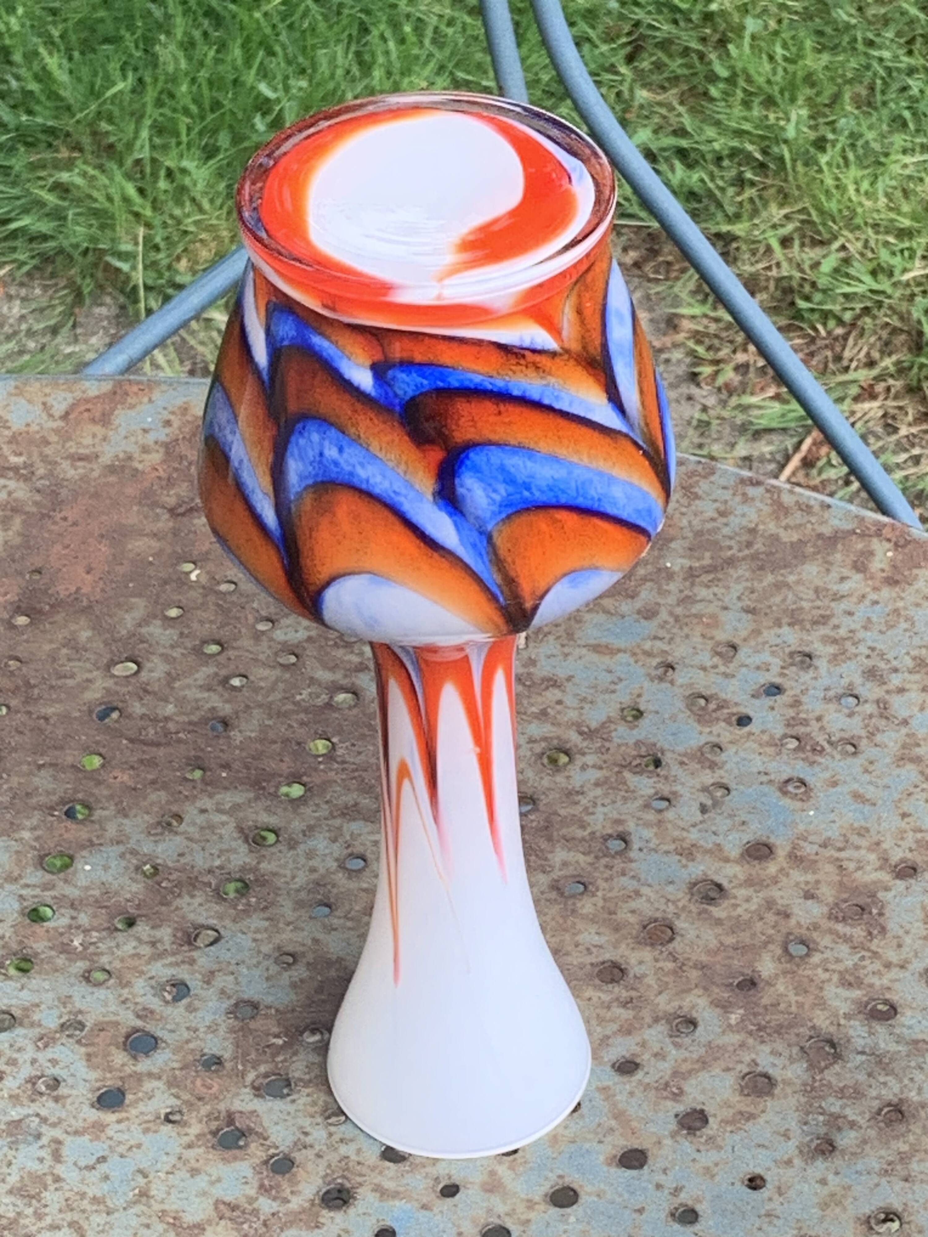 Opaline vase, stamped bb, Florence made in Italy, vintage