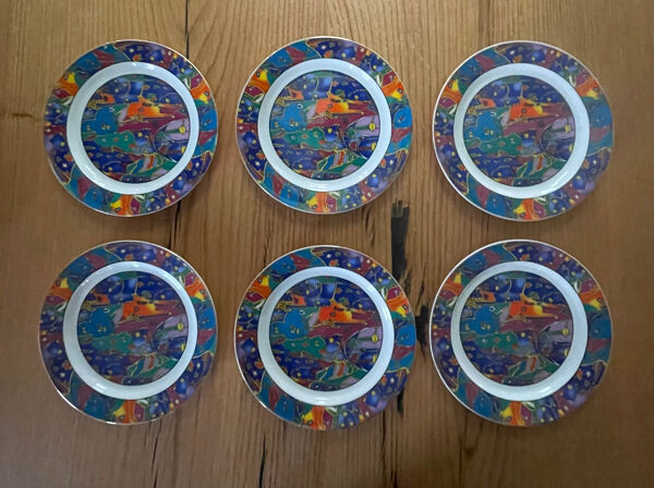 6 Assiettes design SO FRENCH, décor du Galion