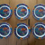 6 SO FRENCH designer plates, Galion decor