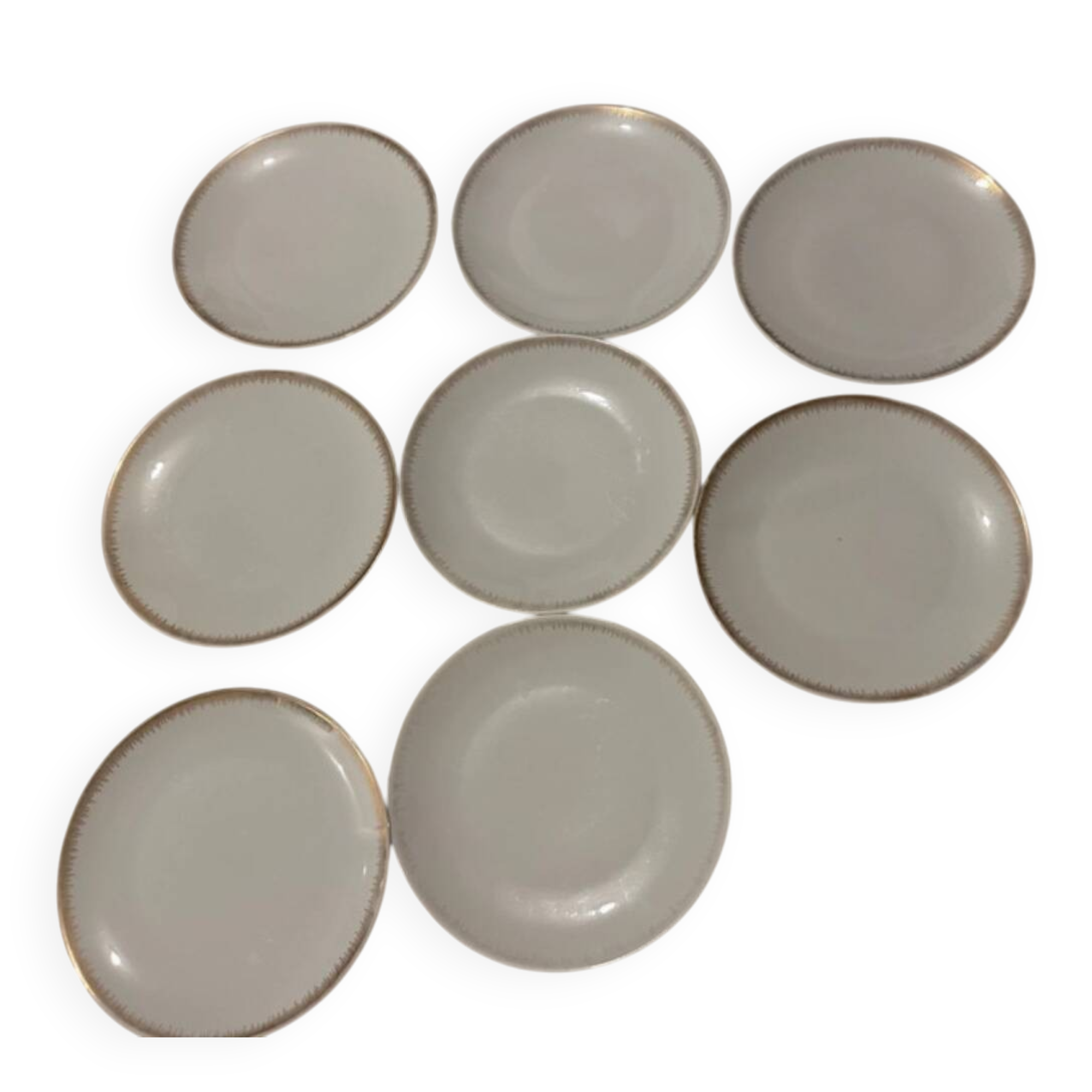 Set of 8 white and gold porcelain plates - Winterling Markenle