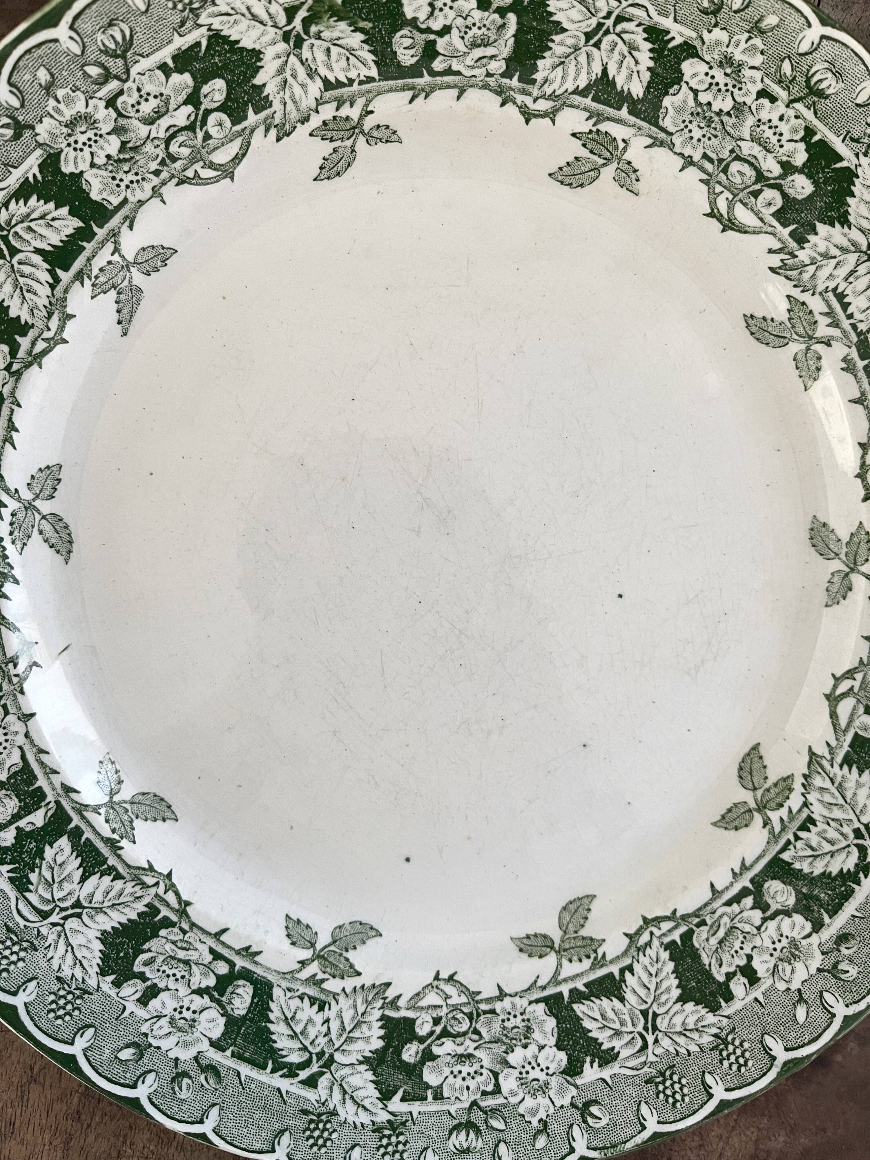 3 "Murier" ironstone dessert plates from Saint Amand and Hamage