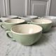 Set of 6 coffee cups Digoin letters and Villeroy & Boch green sage 50s-60s