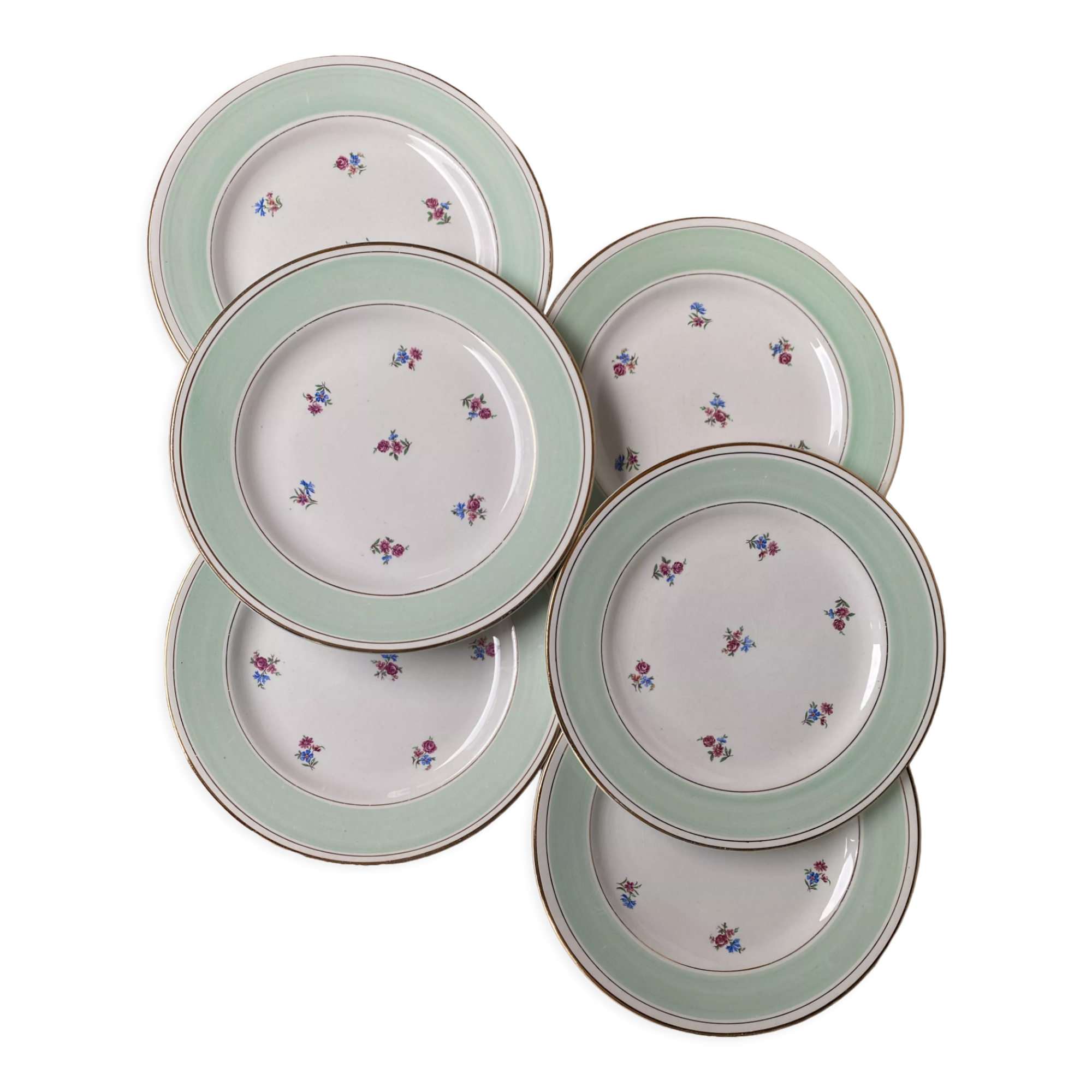 Set of 6 flat plates l'Amandinoise