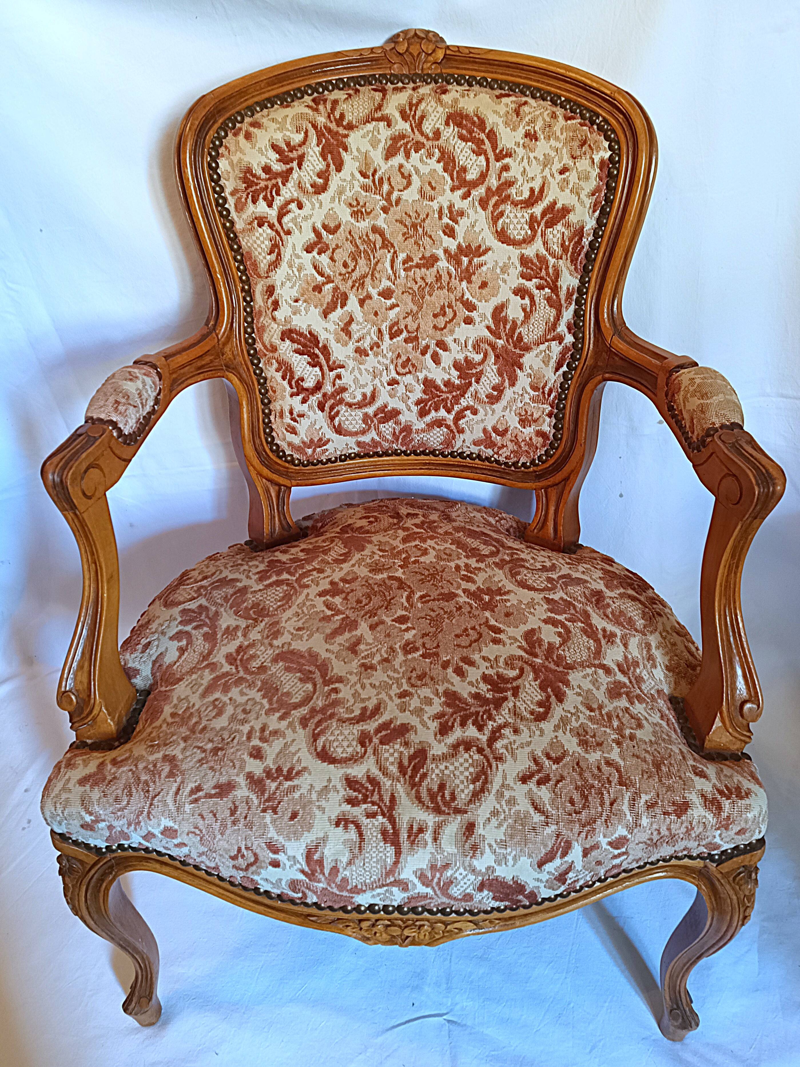 Fauteuil cabriolet ancien bergère chaise