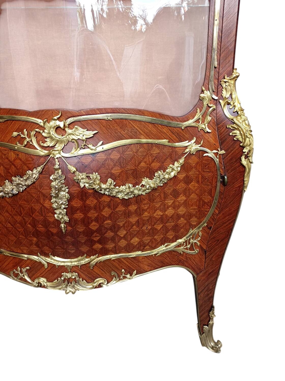 Antique 1880 Louis XV Display Cabinet, style of F. Linke