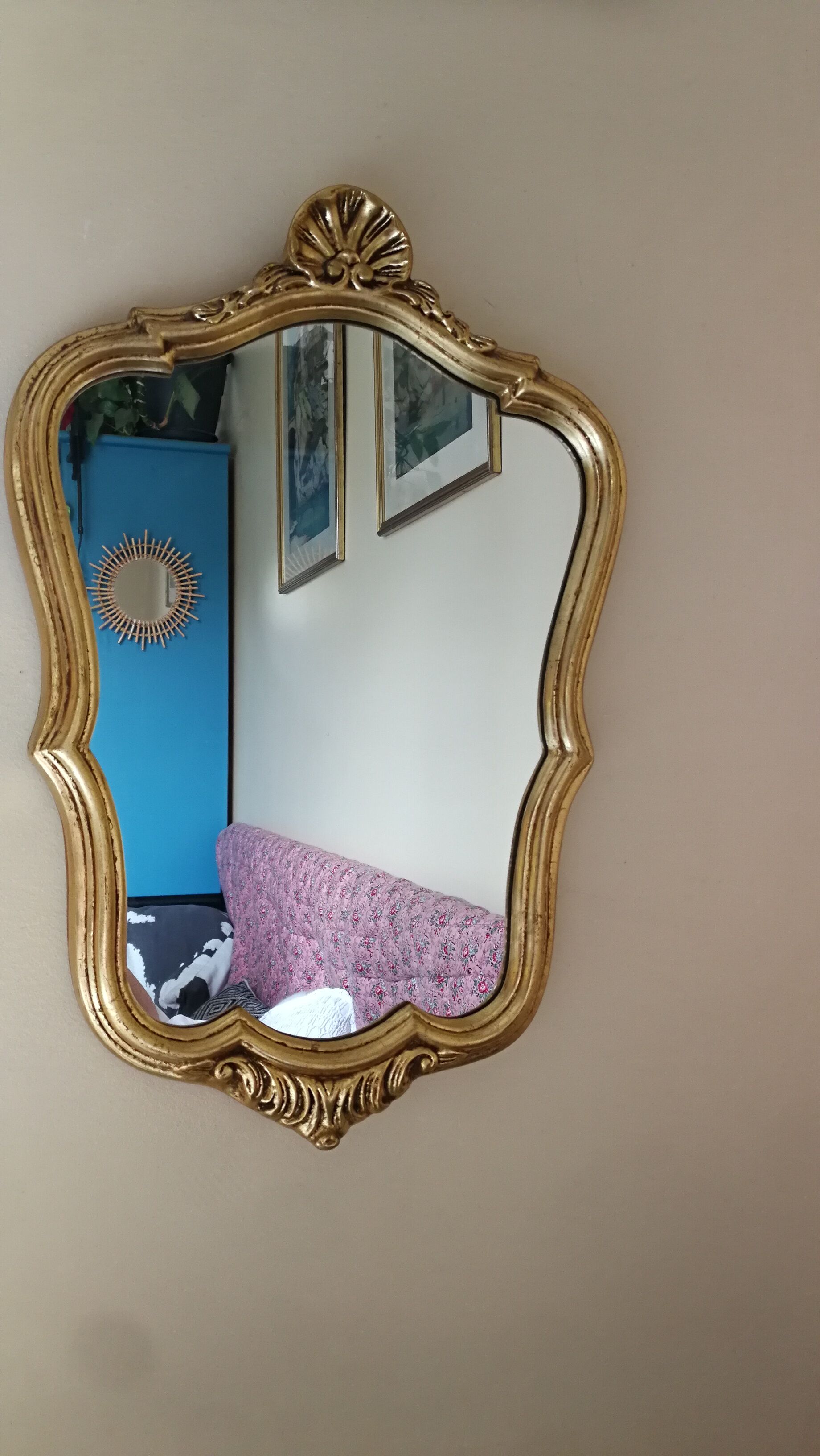 Former mirror, gilded molding, french classic 30x51cm