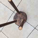 Vintage brutalist wooden stool