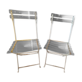 Pair of vintage folding chairs "The Invisibles" by Lebovici and Berthet