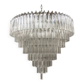 Clear triedro murano glass chandelier