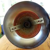 Pair of orange twisted metal pendant lights attributed to Angelo MANGIAROTTI
